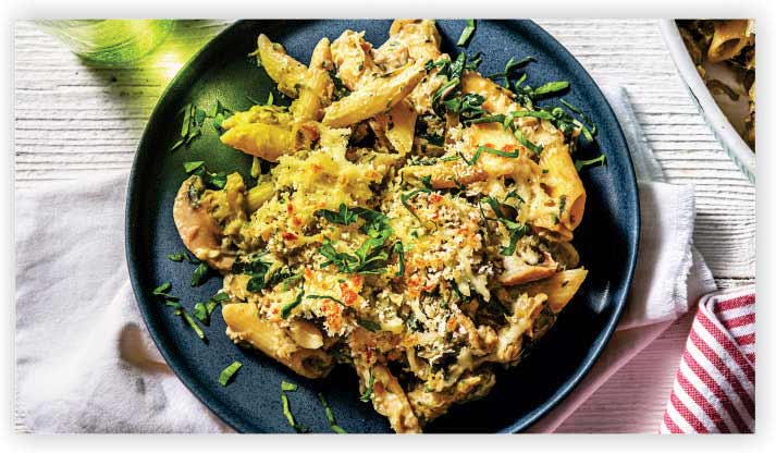 Creamy Spinach and Mushroom Pasta Bake